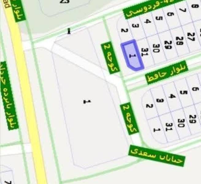فروش زمین ۱۶۸ متری در بلوار ۱۵ خرداد