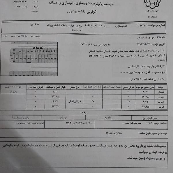 بر۲۰متری لطفی شهرک فرمانیه حکمت شمالی
