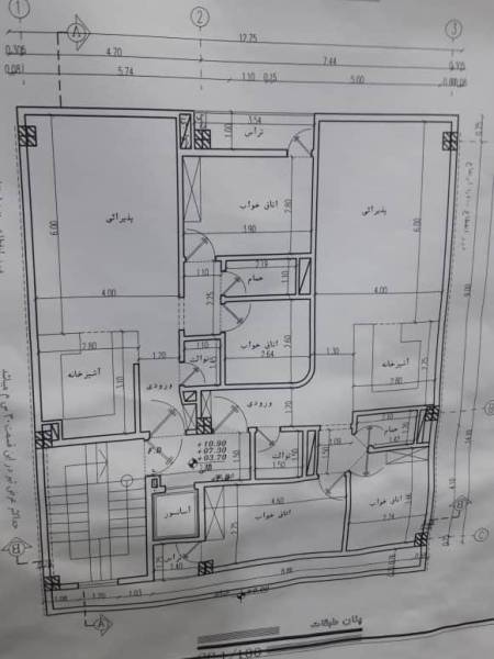 زمین جنوبی ۱۸۱متر با پروانه ۳طبقه و ۶واحد