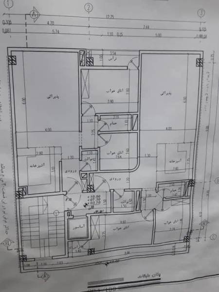زمین ۱۷۲ متری ۲ نبش با پروانه ۳ طبقه روی پیلوت